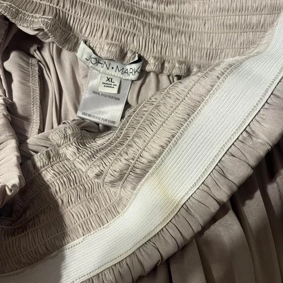 NWT John Mark Metallic Satin Tiered Maxi Skirt Size XL Whimsygoth Fairycore - Picture 4 of 6